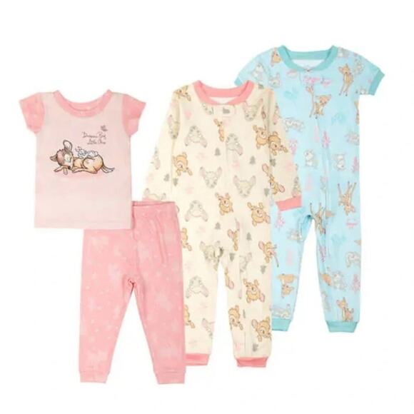Disney Other - Disney Baby Girls Pajama Infant 4 piece Sleep Set Size 12M NWT